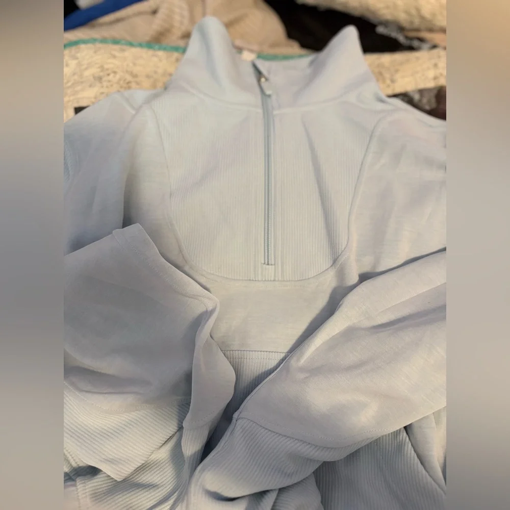 lululemon athletica Light Blue Half-Zip Pullover Hoodie